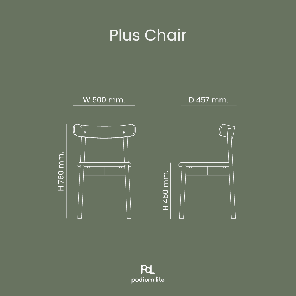 เก้าอี้ทานข้าว PODIUM LITE รุ่น PLUS CHAIR สี BLACK (ถอดประกอบได้)